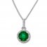 Lab-Created Emerald Necklace Sterling Silver