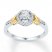 Diamond Promise Ring 1/6 carat tw Sterling Silver/10K Gold
