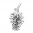 Pinecone Charm Sterling Silver