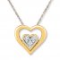 Diamond Heart Necklace 1/6 ct tw Round-cut 10K Yellow Gold