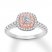 Pink & White Certified Diamond Engagement Ring 1 ct tw 14K Gold