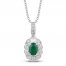 Le Vian Emerald & Diamond Necklace 3/8 ct tw 14K Vanilla Gold 18"