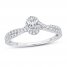 Diamond Engagement Ring 3/4 ct tw Oval/Round 14K White Gold