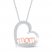 Diamond Heart Necklace 1/4 ct tw 10K Rose Gold Sterling Silver 18"