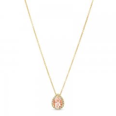 Le Vian Morganite & Diamond Necklace 1/8 ct tw 14K Honey Gold 18"