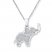 Diamond Elephant Necklace 1/8 ct tw Round-cut Sterling Silver