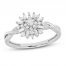 Sparks of Love Diamond Ring 1/4 ct tw Round/Baguette 10K White Gold