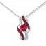 Lab-Created Ruby Necklace Diamond Accents Sterling Silver