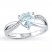 Aquamarine Heart Ring 1/20 ct tw Diamonds Sterling Silver