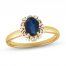 Blue Sapphire & Diamond Ring 1/20 ct tw 10K Yellow Gold