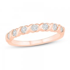 Diamond Anniversary Ring 1/3 ct tw Round-cut 10K Rose Gold