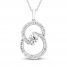 Encircled by Love Diamond Necklace 1 ct tw Round-cut 14K White Gold 18"