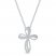 Diamond Cross Necklace 1 ct tw 10K White Gold 18"