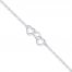 Heart Motif Anklet Sterling Silver 9" Length