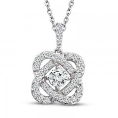 Center of Me Diamond Necklace 1 ct tw 14K White Gold 18"
