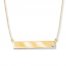 Bar Necklace Diamond Accent 14K Yellow Gold