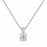 GSI Solitaire Diamond Necklace 1/2 ct tw Round-cut 14K White Gold 18"