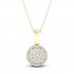 Multi-Diamond Necklace 1/4 ct tw Round-Cut 10K Yellow Gold 18"
