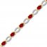 Lab-Created Ruby Bracelet 5/8 ct tw Diamonds 10K Yellow Gold