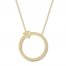 Diamond Circle/Heart Necklace 1/5 ct tw Round 10K Yellow Gold