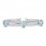 Blue Topaz Braided Cuff Bracelet Sterling Silver