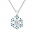 Snowflake Necklace 1/8 ct tw Diamonds Sterling Silver