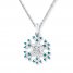 Snowflake Necklace 1/8 ct tw Diamonds Sterling Silver