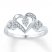 Diamond Heart Promise Ring 1/20 ct tw Round Sterling Silver