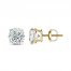 Diamond Solitaire Stud Earrings 7/8 ct tw Round-cut 14K Yellow Gold