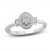 Diamond Ring 1/5 ct tw Oval/Round/Baguette 10K White Gold