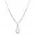 Cultured Pearl & White Lab-Created Sapphire Drop Necklace Sterling Silver 18"