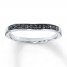 Black Diamonds 1/8 ct tw Wedding Band 10K White Gold