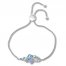 Blue Topaz & Lab-Created Blue Opal & Lab-Created White Opal Bolo Bracelet Sterling Silver