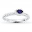 Stackable Ring Lab-Created Sapphire Sterling Silver