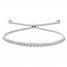 Diamond Bolo Bracelet 1/2 ct tw Round-cut 10K White Gold