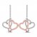 Joining Hearts Diamond Dangle Earrings 1/4 ct tw 10K Rose Gold Sterling Silver