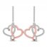 Joining Hearts Diamond Dangle Earrings 1/4 ct tw 10K Rose Gold Sterling Silver