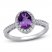 Amethyst & White Lab-Created Ring Sterling Silver