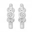 Bezel-set Diamond Hoop Earrings 1/5 ct tw Round Sterling Silver