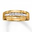 Men's Wedding Band 1/4 ct tw Diamonds 10K Yellow Gold