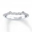 Leo Wedding Band 1/5 ct tw Round-cut 14K White Gold