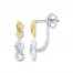 Infinity Earrings 1/20 ct tw Diamonds Sterling Silver/10K Gold