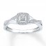 Diamond Promise Ring 1/10 ct tw Round-cut 10K White Gold