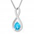 Blue Topaz Necklace Sterling Silver