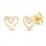 Children's Cubic Zirconia Heart Stud Earrings 14K Yellow Gold