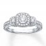 Diamond Engagement Ring 1/2 ct tw Round-cut 14K White Gold