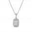 Forever Connected Diamond Necklace 1 ct tw Round/Princess 10K White Gold 18"