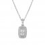 Forever Connected Diamond Necklace 1 ct tw Round/Princess 10K White Gold 18"