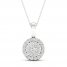 Multi-Diamond Necklace 1/2 ct tw Round-Cut 10K White Gold 18"