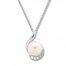 Cultured Pearl Necklace Lab-Created Sapphires Sterling Silver